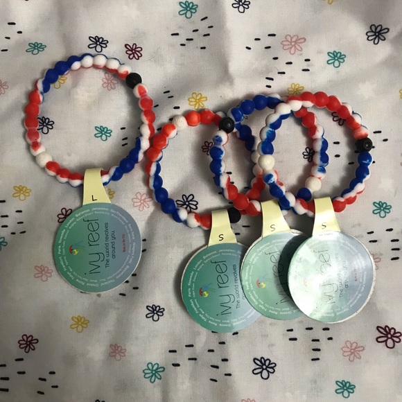 Red White and Blue Ivy Reef Lokia Jelly Bracelets - Picture 1 of 5